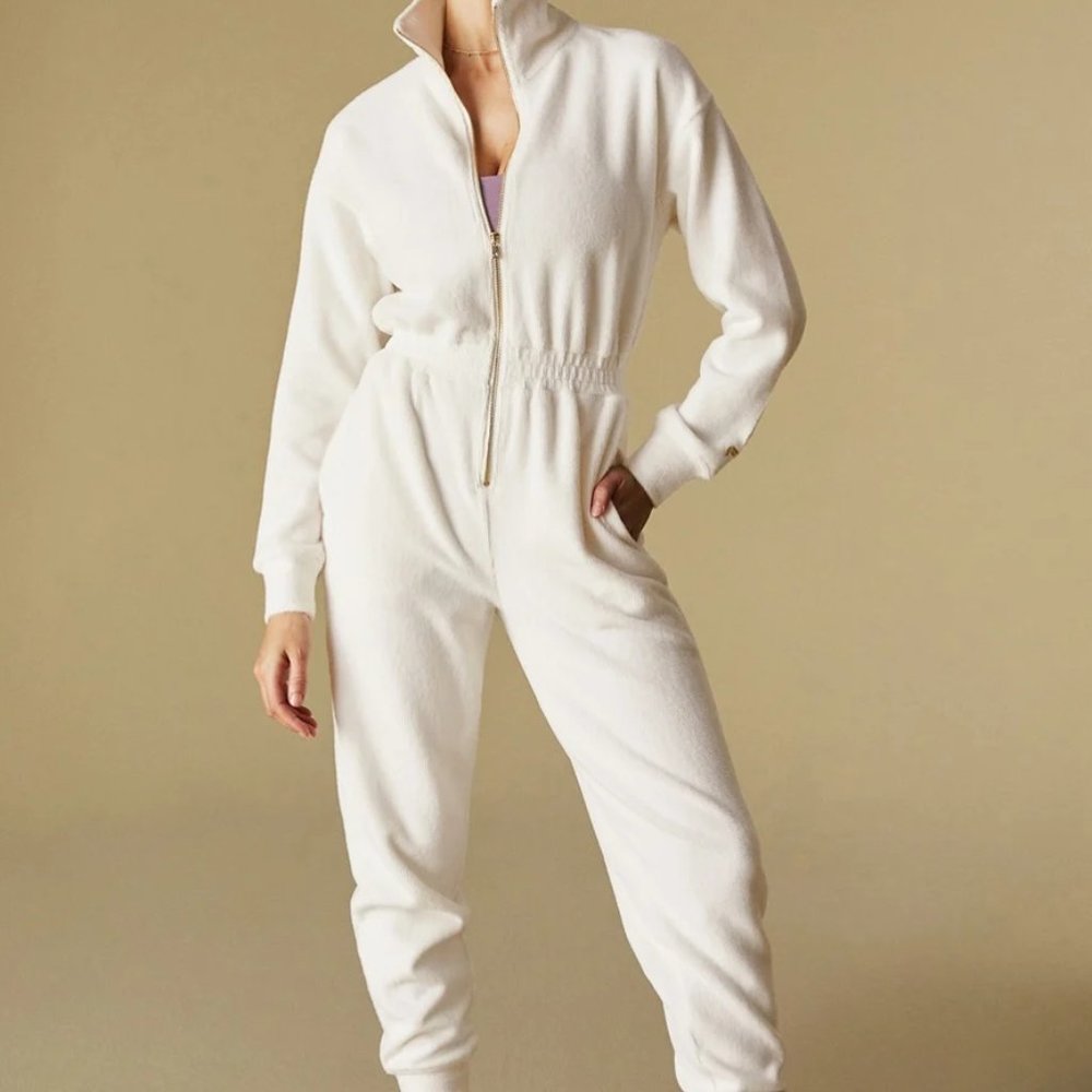 Cozy Cord Zip Onesie - Bone